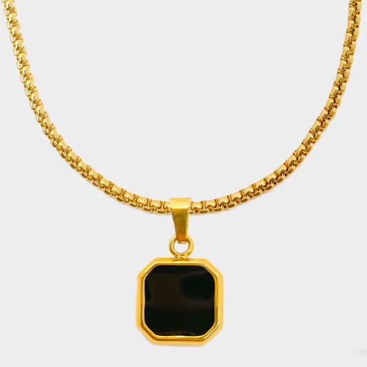 Black & Gold Onyx Pendant