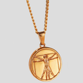 Load image into Gallery viewer, Gold Vitruvian Man Pendant
