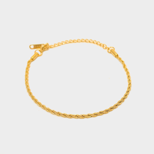 Gold Rope Bracelet 2mm