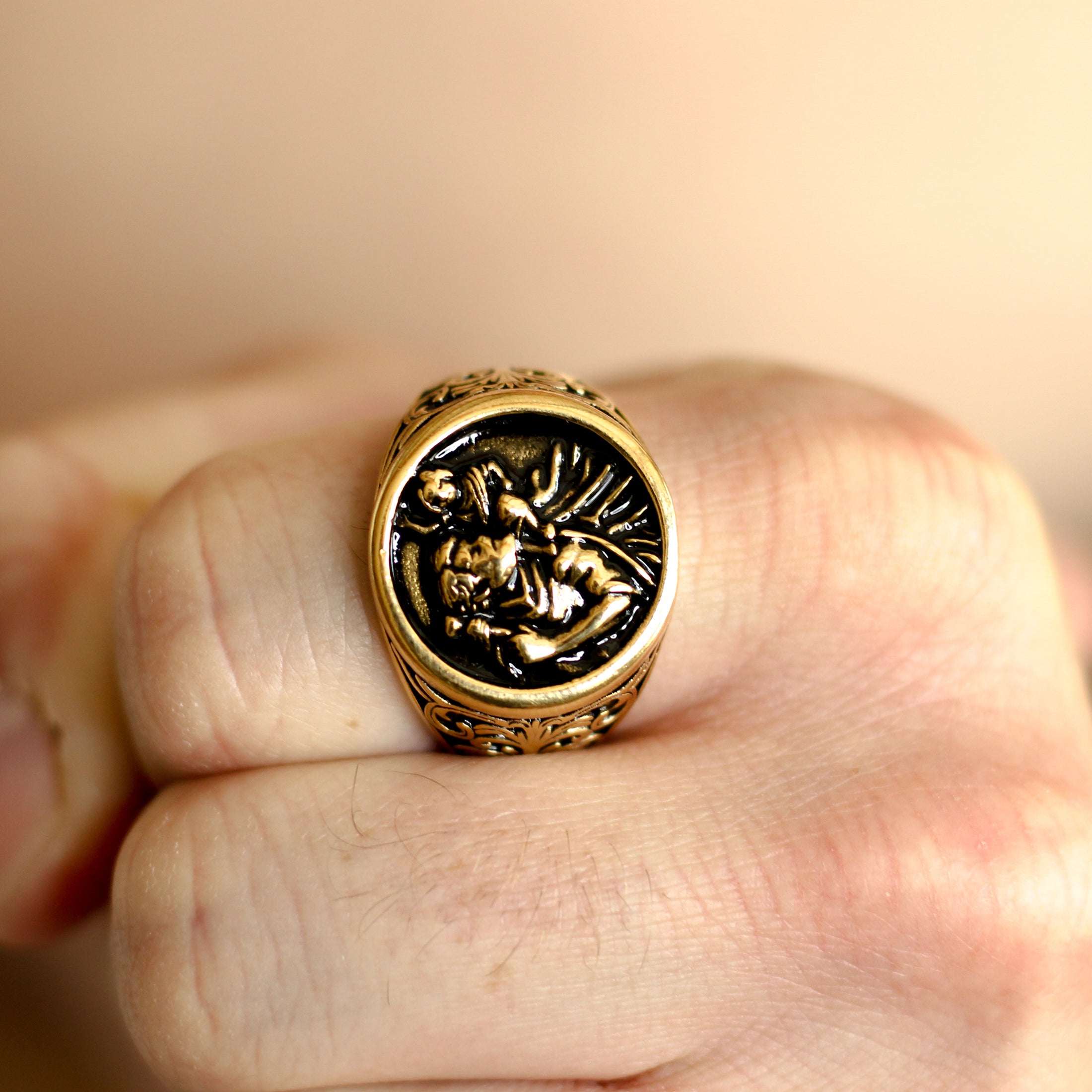 Gold Protect Us Ring