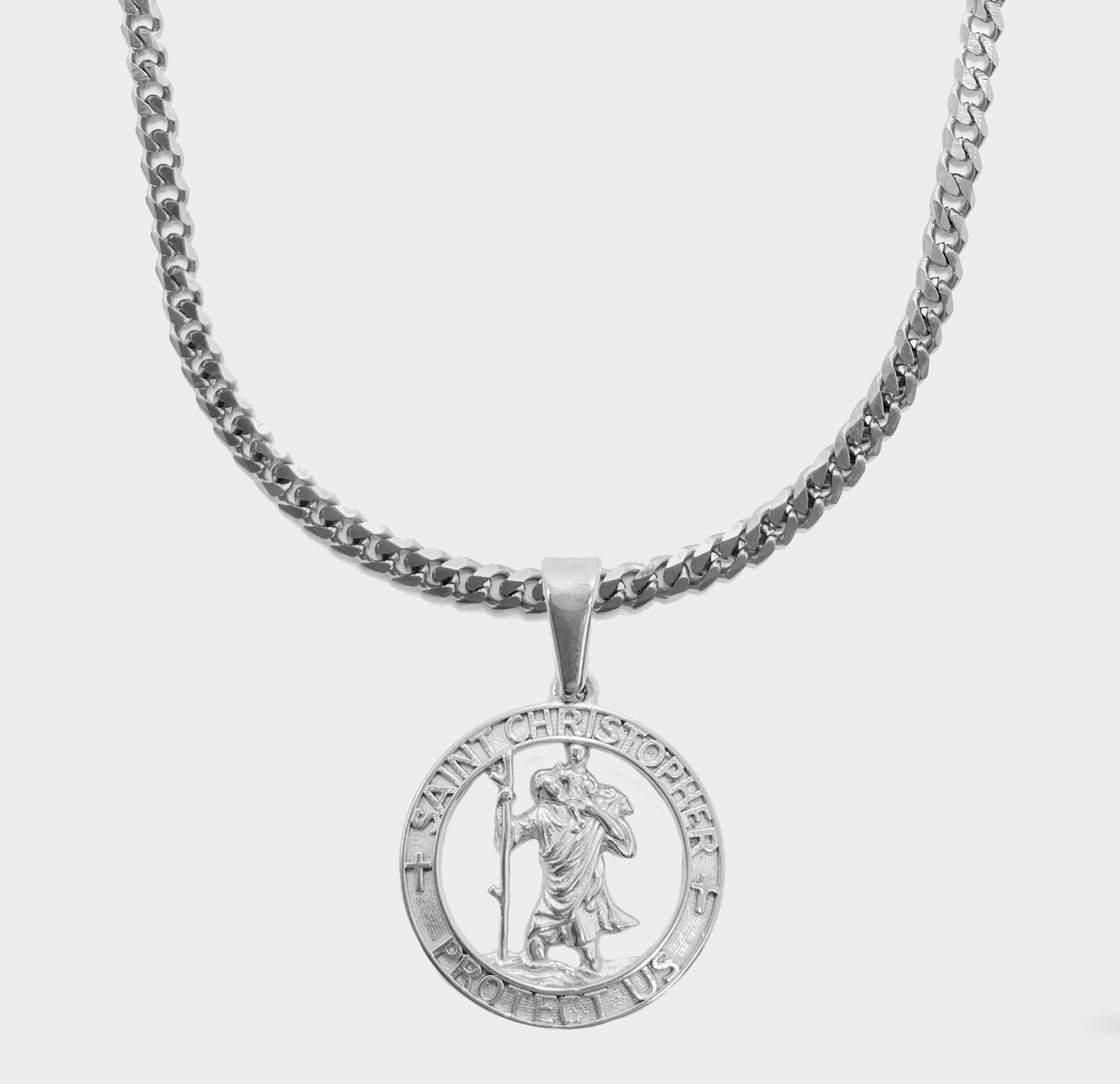 Silver St Christopher Necklace