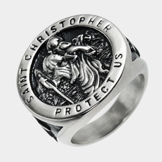 Silver St Christopher Ring