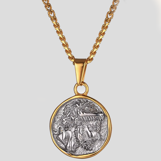 Gold Two Tone Zeus Pendant