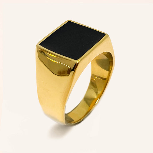 Black & Gold Onyx Ring