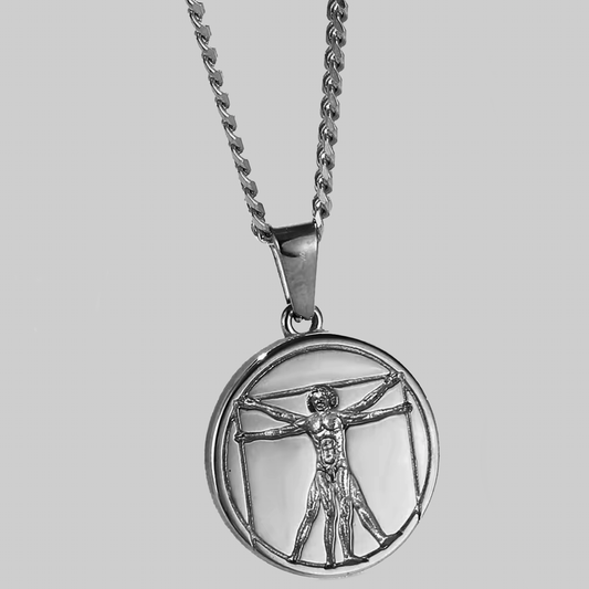 Silver Vitruvian Man Pendant