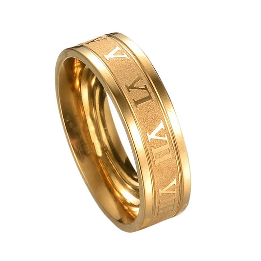 Roman Numeral Gold Ring