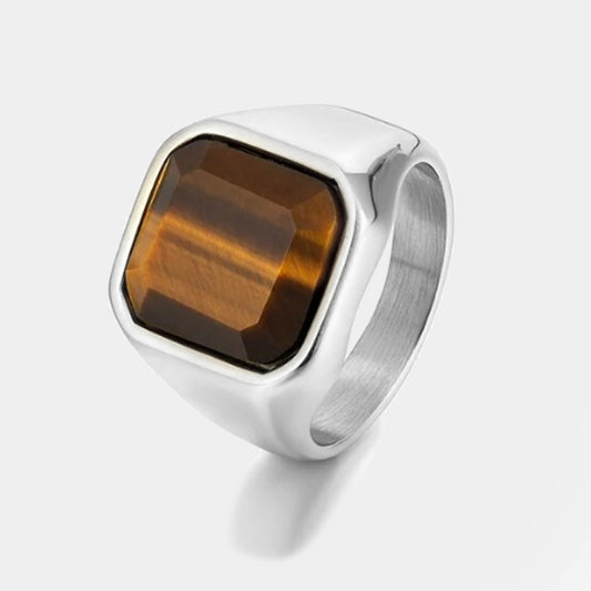 Silver Tiger Eye Ring